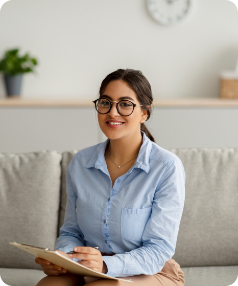 A Girl With A Notepad Mockup